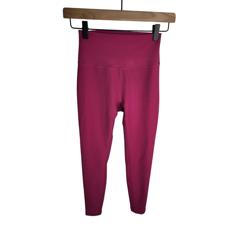 Wilo The Label Leggings Women's XS Bright Pink Ribbed 7/8 Length Active Gym